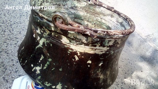Стар голям меден котел, снимка 2 - Антикварни и старинни предмети - 33923061