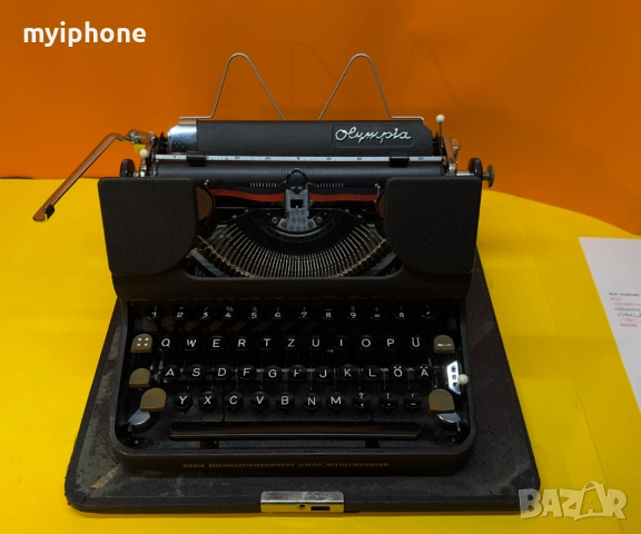 Пишеща Машина Olympia Клавиатура Qwertz Латиница Топ Състояние Обслужена 1940 Година !, снимка 8 - Антикварни и старинни предмети - 52398420