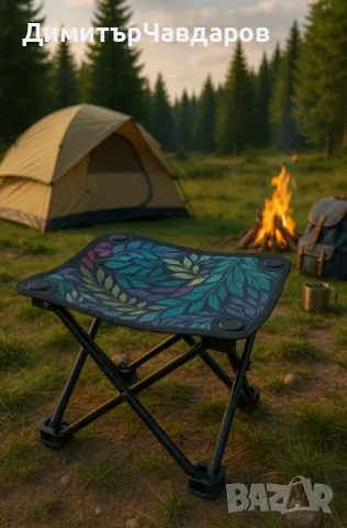 Преносима сгъваема табуретка за къмпинг, туризъм, риболов, плаж, снимка 8 - Къмпинг мебели - 50019507