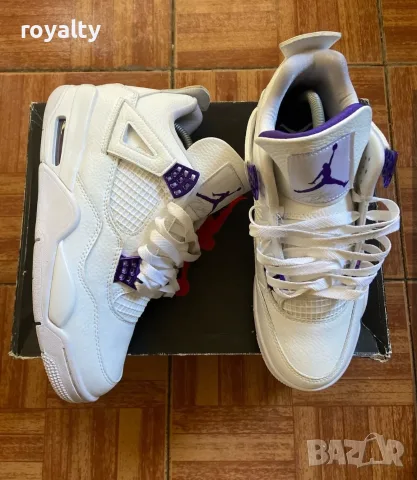 Jordan Air Jordan 4 Retro „Metallic Pack - Purple“ Нови Дамски Кецове Найк с Кутия 
