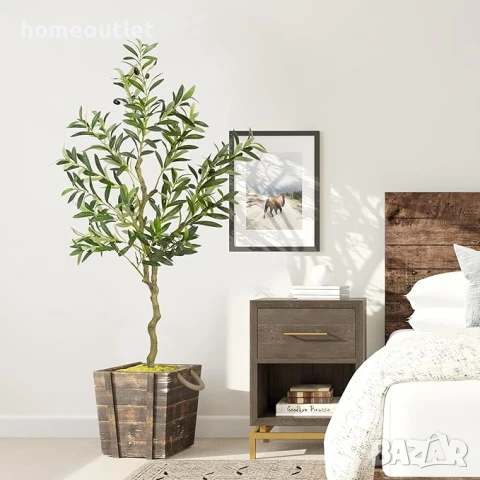 ПРОМОЦИЯ Изкуствено маслиново дърво с енергоспестяващи лед светлини, 152см A-GE23003, снимка 2 - Изкуствени цветя - 50948791