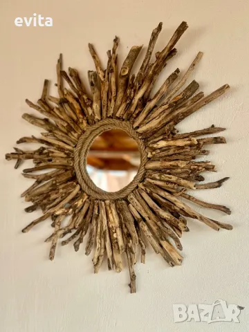 Плаващо огледало с дървени клонки. Ръчна изработка! , снимка 8 - Огледала - 36737285