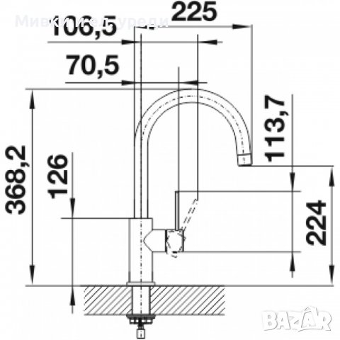 СМЕСИТЕЛ BLANCO CANDOR СТОМАНА С ОБРАБОТКА (inox), снимка 5 - Смесители - 39444234