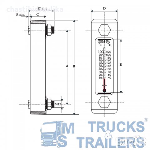 Нивомер за Масло 127mm, снимка 2 - Части - 29588410