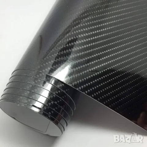 Фолио карбон гланц 5D, широчина 1.52м, черно