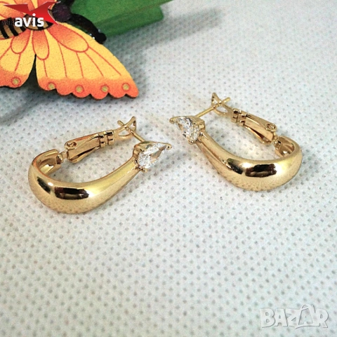 Обеци с 14К златно покритие 2141893