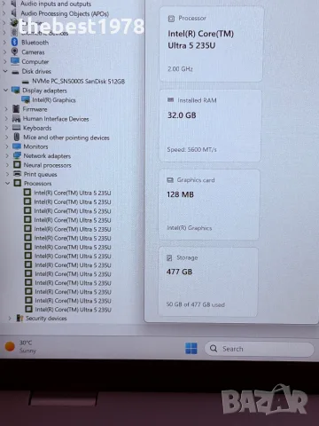 Dell Pro 14`Core Ultra 5-235U/32GB DDR5/512GB NVMe/WUXGA IPS/Гаранция 24 Месеца/Бат 100%-12ч, снимка 8 - Лаптопи за работа - 55967826