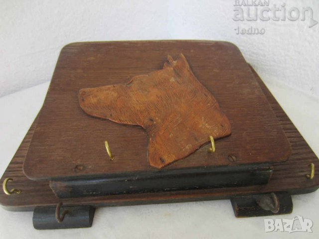 стара дървена стойка   - закачалка с куче, пано, поставка, бухалка, триколка, триколки, снимка 5 - Пана - 29185654