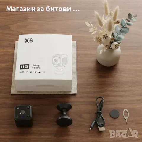 Мини безжична Wi-Fi IP камера X6 Full HD 1080P с нощно виждане и детектор за движение, снимка 4 - IP камери - 55826364