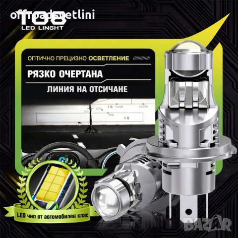 LED PROJECTOR Диодни крушки H7 240W 12V 350% светлина, крушки с лупи, снимка 5 - Аксесоари и консумативи - 53187416