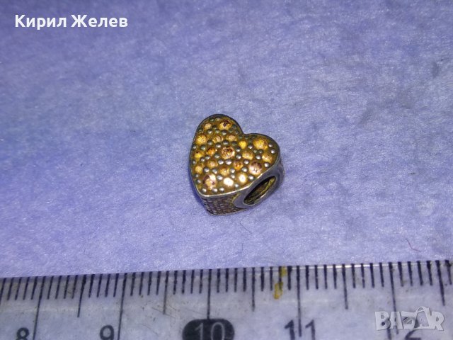 СКЪПОЦЕНЕН СЪРЦЕВИДЕН СРЕБЪРЕН ЕЛЕМЕНТ За ГРИВНА на ПАНДОРА СРЕБРО 925 сИСКРЯЩИ ФАСЕТ КРИСТАЛИ 40532, снимка 12 - Гривни - 42795481