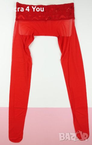 XS нов червен безшевен дамски чорапогащник с ниска талия, снимка 1