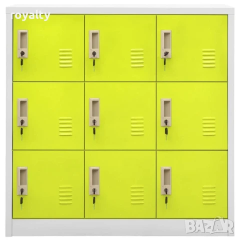 Заключващ се шкаф, светлосиво и зелено, 90x45x92,5 см, стомана, снимка 8 - Други стоки за дома - 51143017