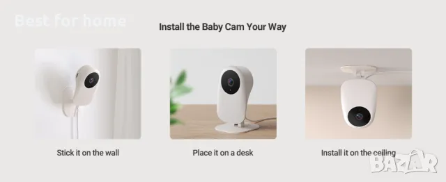 nooie Бебефон камера с аудио и специализирано безплатно приложение, снимка 11 - Бебефони - 48468830