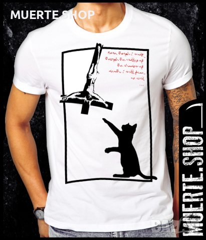 Тениска с щампа CROSS BLACK CAT