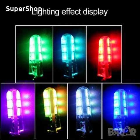 Диодни LED RGB габаритни крушки с дистанционно - габарит плафон номер, снимка 2 - Аксесоари и консумативи - 32191829