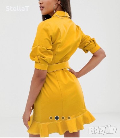 Къса жълта рокля River Island UK8, снимка 2 - Рокли - 42081317