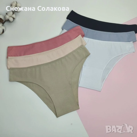 Нежен и удобен комплект от 6 памучни бикини с оверлог шев, изработени от мека и еластична материя , снимка 4 - Бельо - 53069100