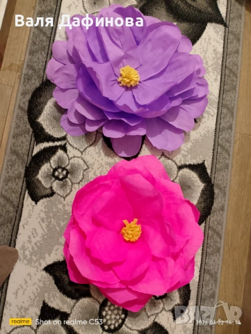 Ръчно изработени цветя от креп хартия, снимка 15 - Изкуствени цветя - 54147197