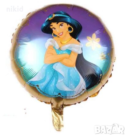 Жасмин от Аладин и Вълшебната лампа кръгъл парти фолио фолиев балон хелий или въздух, снимка 2 - Други - 31931788