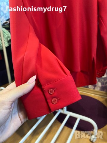 Zara червена блузка с дълъг ръкав нова , снимка 3 - Ризи - 30117704