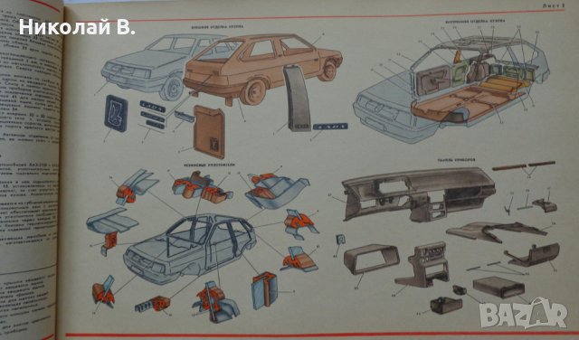 Книга Цветен албум автомобили ВаЗ 2108/2109  Лада Самара/Спутник 1989 год. На Руски език, снимка 7 - Специализирана литература - 37072999