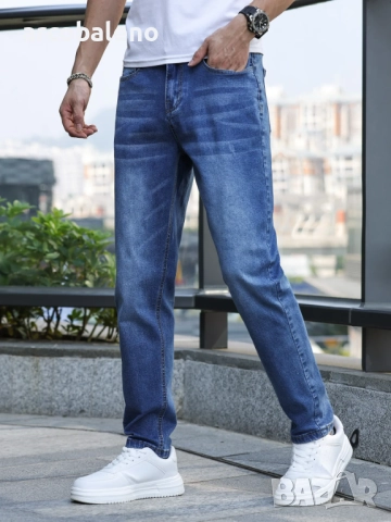 Мъжки ежедневни универсални дънки със средна талия, 3цвята , снимка 4 - Дънки - 51623251