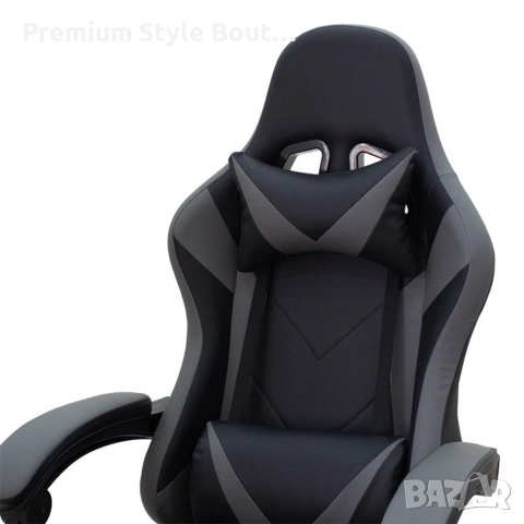 Геймърски стол с релакс механизъм, прибираща се поставка за крака и еко материал, снимка 14 - Столове - 53891679