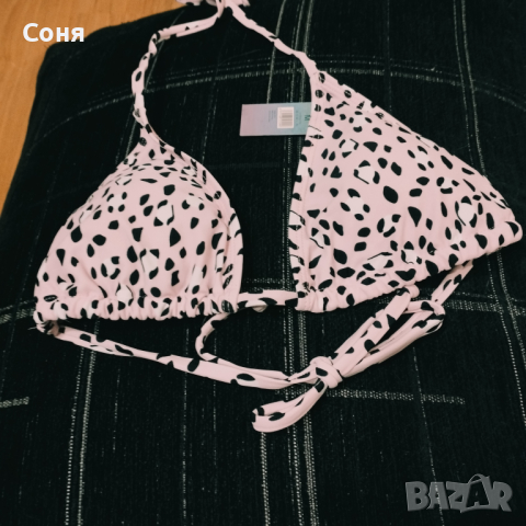Бански костюм от две части в нежно розово и черно, снимка 8 - Бански костюми - 44810055