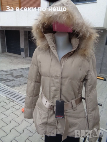 Adrexx Дамско Бежово Зимно Яке С Качулка Код SV-55, снимка 2 - Якета - 52500741