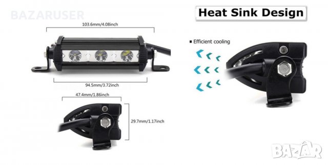 Халоген -LED -10.5cm (2бр.) (12v/2х9W) -254020, снимка 3 - Аксесоари и консумативи - 30708360