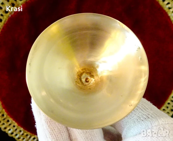 Бронзов бокал за вино 20 см.,200 мл.,гравиран. , снимка 7 - Антикварни и старинни предмети - 50909837