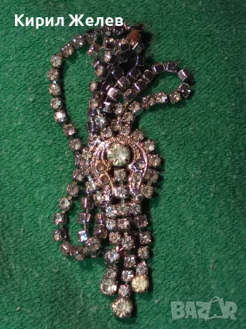 ПОСРЕБРЕНА РЕТРО МЕДНА ОГЪРЛИЦА с ФАСЕТИРАНИ ИСКРЯЩИ БОХЕМСКИ КРИСТАЛИ 47450, снимка 12 - Антикварни и старинни предмети - 47316747