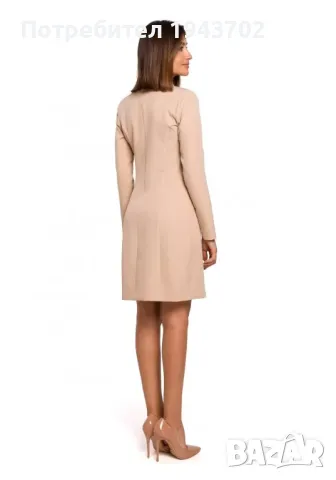 Дамска рокля - блейзър в бежов цвят S217 Style, снимка 2 - Рокли - 47721069