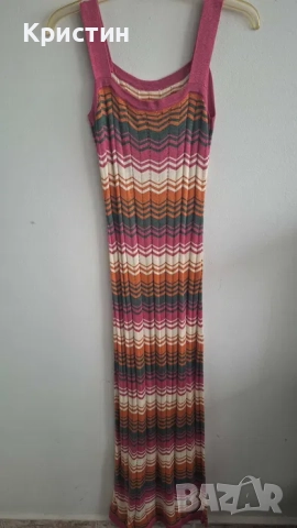 Плетена дълга рокля , снимка 2 - Рокли - 52333038