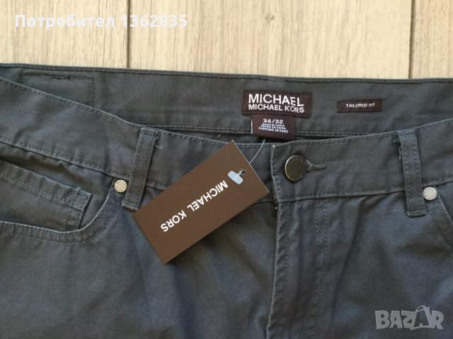 НОВИ 100 % оригинални тъмно сиви панталони дънки MICHAEL KORS размер W 34 / L 32 от САЩ, снимка 5 - Дънки - 40343705