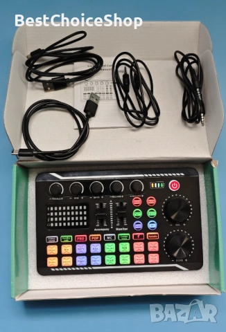 Външна звукова карта (Live Sound Card) за стрийминг, караоке и записи, снимка 6 - Ресийвъри, усилватели, смесителни пултове - 54220623