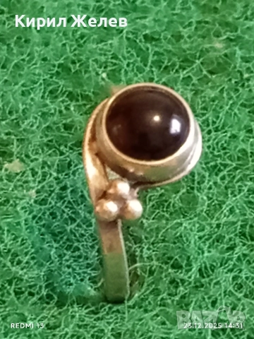 Сребърен пръстен с ювелирно фасетиран АХАТ майсторска изработка 27748, снимка 4 - Пръстени - 52884254