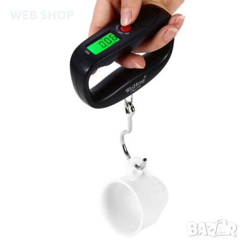 Точен електронен ръчен кантар везна с кука за багаж куфари тегло храна