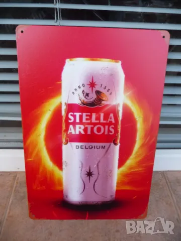Метална табела бира Stella Artois Belgium белгийска бира кен