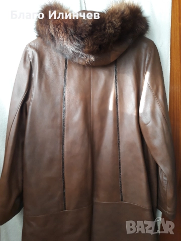 Дамско кожено манто, снимка 2 - Палта, манта - 52556571