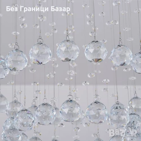 Нов Луксозен полилей с K9 кристали GU10, диаметър 40см, хром, осветлениe дом, снимка 6 - Полилеи - 52227511