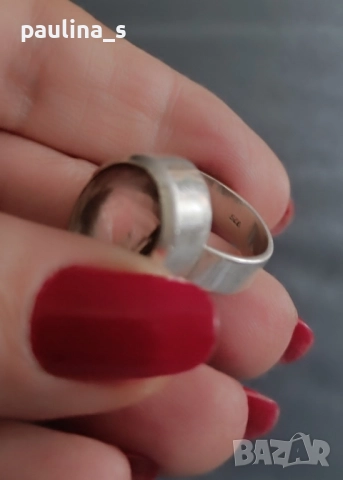 Два броя / Винтидж / Сребърен пръстен проба 925 с гравиран Лабрадорит и Празеолит , снимка 16 - Пръстени - 51996675