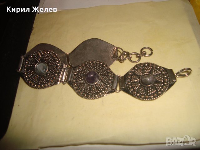 ОСМАНСКА СРЕБРИСТА НЕФРИТЕНА ЕТНО ГРИВНА 24775, снимка 3 - Гривни - 34424588