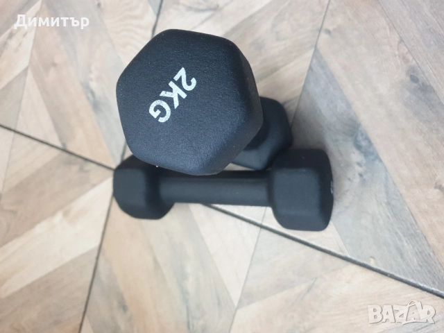 гумирани гирички MOHLER 2×2 кг., снимка 3 - Фитнес уреди - 52008508