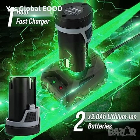 WORKPRO акумулаторна ексцентършлайф полирмашина 12V - 2бр. батерия, снимка 3 - Друга електроника - 53245661