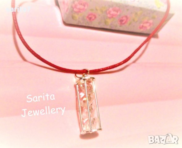 Нови, уникални и лимитирани колиета призма с прозрачни диаманти, снимка 3 - Колиета, медальони, синджири - 16368765