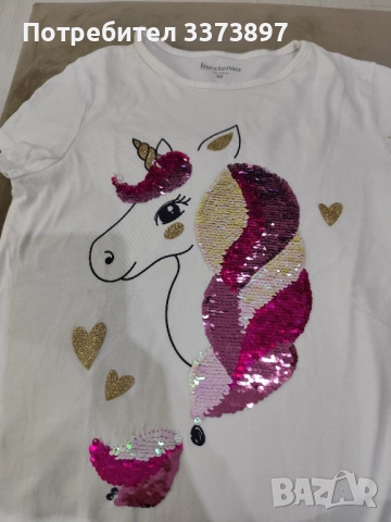 Детска тениска за момиче с пайети , снимка 2 - Детски тениски и потници - 52448719