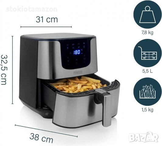 Фритюрник без Мазнина Princess 182060 5.5 L 1700W, снимка 5 - Фритюрници - 38630707
