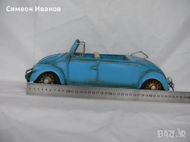 Интересна стара голяма метална кола костенурка кабрио #1772, снимка 10 - Антикварни и старинни предмети - 48104750